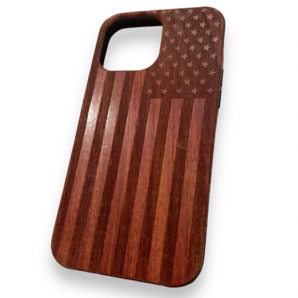 iPhone 13 PRO MAX Wood USA Flag Phone Case 🪵 🇺🇲 phone protector
